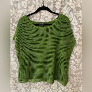 Investments Petites Green Knit Blouse